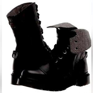 Dr. Marten Aimelita black leather fold down boots
